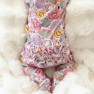 Caden Lane Floatie Friends Ruffle Zipper Footie